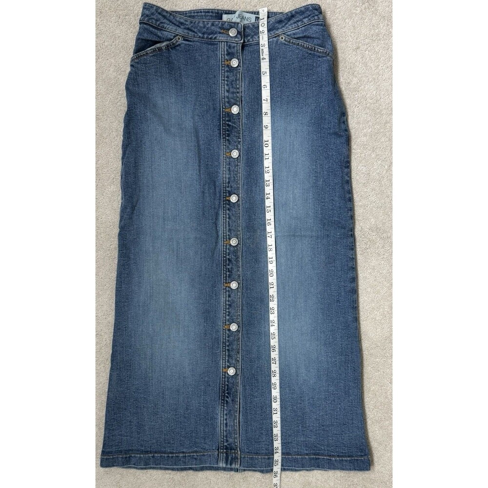 Vintage 90s Y2K Gap JEANS Button Front Denim Maxi Skirt 100% Cotton Size 4 - Picture 5 of 8